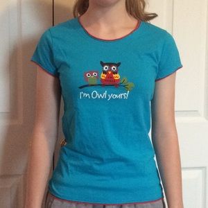 Blue owl pajama shirt
